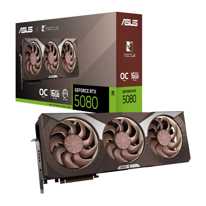 Asus RTX5080 Noctua OC, RTX5080-O16G-NOCTUA, 16GB GDDR7, NVIDIA GeForce, 90YV0M32-M0NA00 - Slika 1