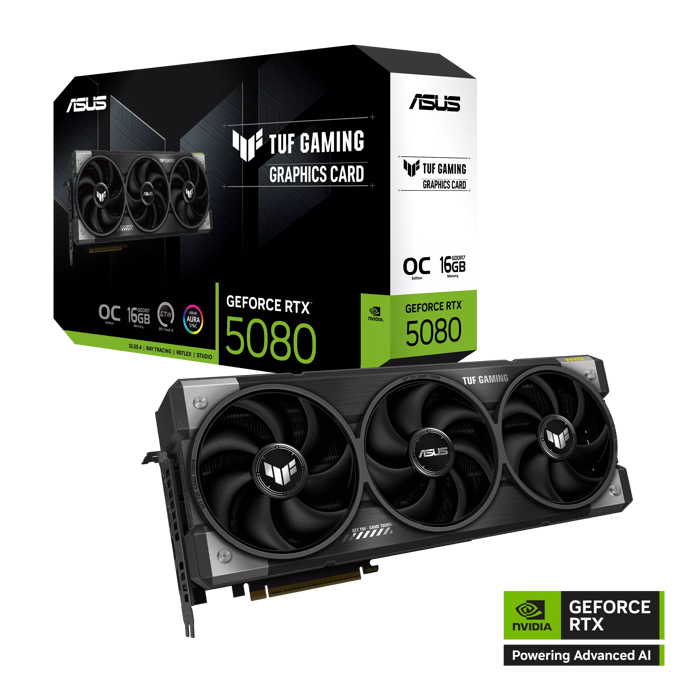 ASUS RTX5080 OC, TUF-RTX5080-O16G-GAMING, 16GB GDDR7, NVIDIA GeForce, 90YV0M30-M0NA00 - Slika 1