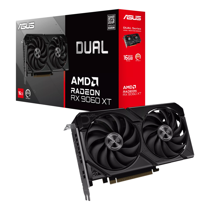 ASUS RX9060XT, DUAL-RX9060XT-16G, 16GB GDDR6, AMD Radeon, 90YV0LG2-M0NA00 - Slika 1