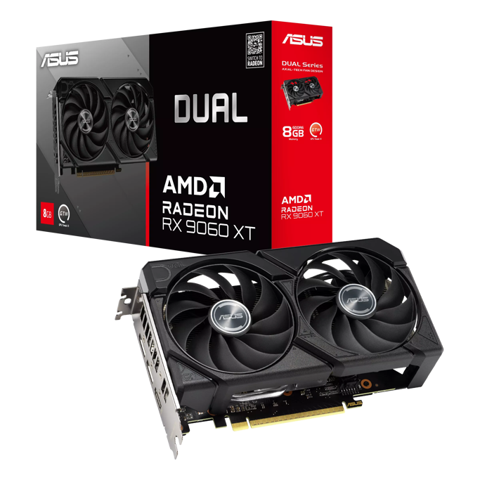 ASUS RX9060XT, DUAL-RX9060XT-8G, 8GB GDDR6, AMD Radeon, 90YV0MI1-M0NA00 - Slika 1