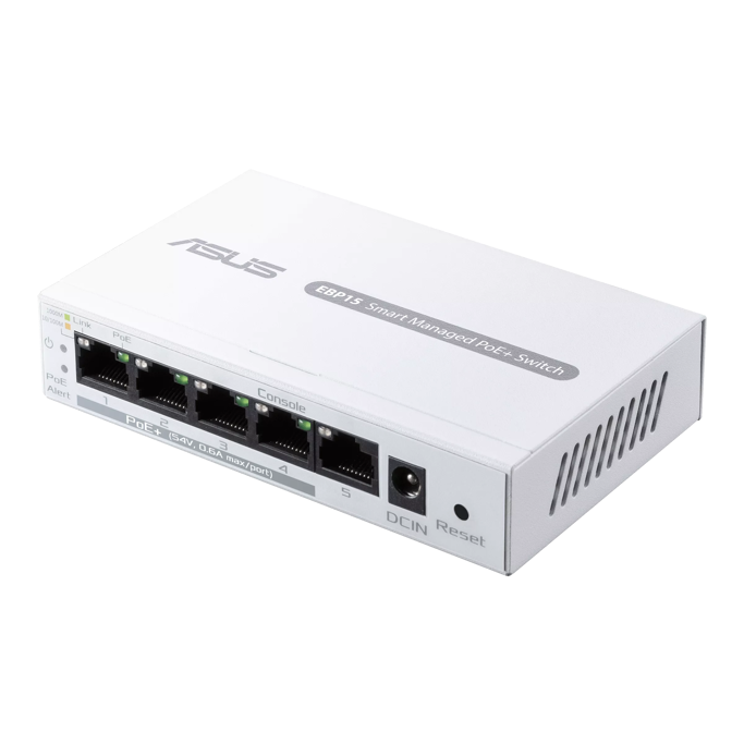 ASUS Switch ExpertWiFi EBP15, 5-Port Gigabit Smart Managed PoE+, 4x PoE+, 60W, 90IG08D0-MO3B00 - Slika 2
