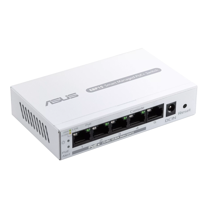 ASUS Switch ExpertWiFi EBP15, 5-Port Gigabit Smart Managed PoE+, 4x PoE+, 60W, 90IG08D0-MO3B00 - Slika 3