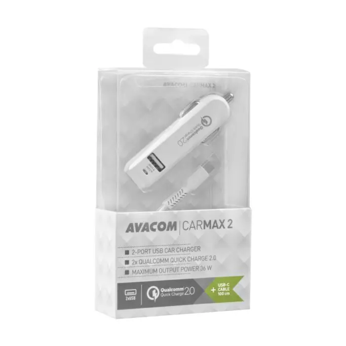 Avacom autopunjač CarMAX 2, 2xQuickCharge2.0 USB-C, ava-nacl-qc2xc-ww - Slika 1