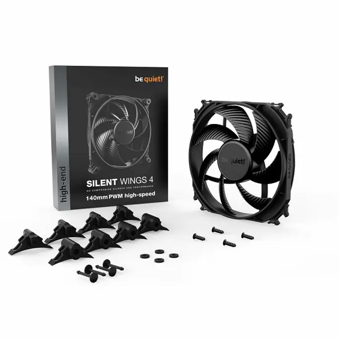 Be Quiet! ventilator 140mm Silent Wings 4 PWM High-Speed, Black, BL097 - Slika 4