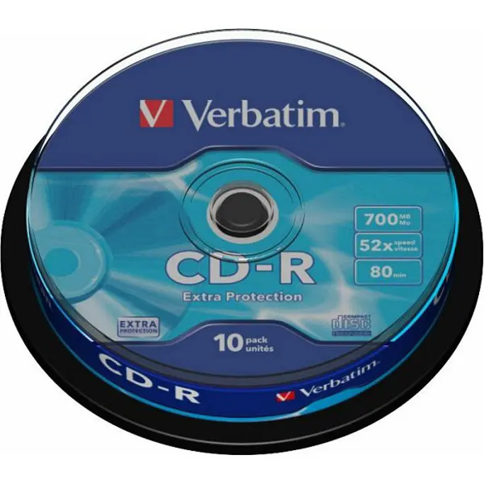 CD-R medij Verbatim 700MB 52× DataLife 10-pack, V043437 - Slika 1