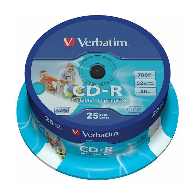 CD-R medij Verbatim 700MB 52× DataLife Inkjet Printable 25-pack, V043439 - Slika 3