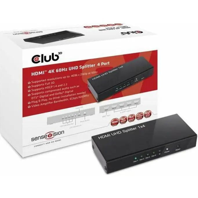 Club3D HDMI 2.0 UHD SPLITTER 4 PORTS, CSV-1380 - Slika 2