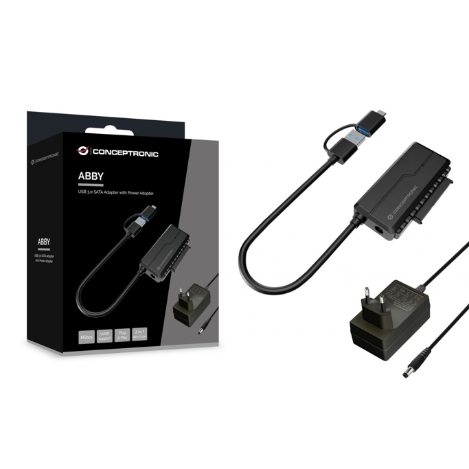 Conceptronic adapter USB-A, USB-C/SATA, ABBY21B - Slika 1