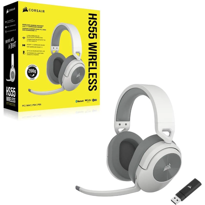 Corsair Headset HS55 Wireless, White, CA-9011281-EU - Slika 2
