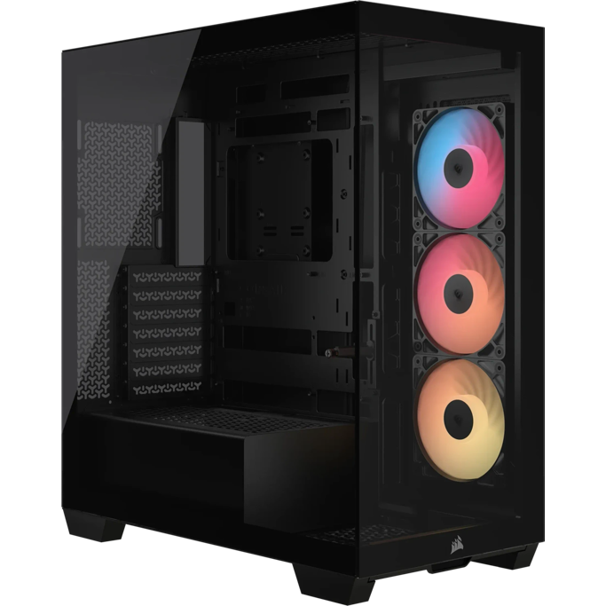 Corsair Midi Tower Frame 3500X RS-R ARGB, glass window, Black, CC-9011322-WW - Slika 1