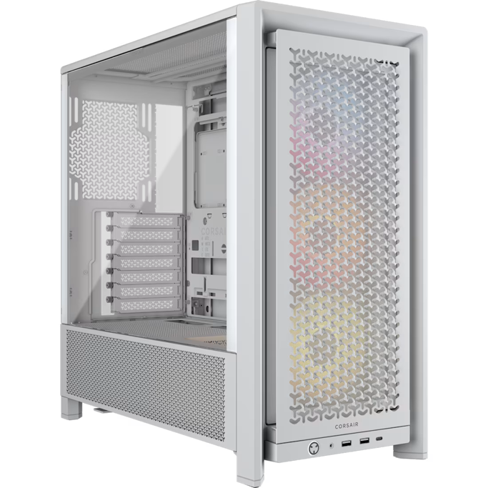 Corsair Midi Tower Frame 4000D RS ARGB, glass window, White, CC-9011297-WW - Slika 1