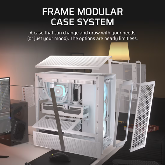 Corsair Midi Tower Frame 4000D RS ARGB, glass window, White, CC-9011297-WW - Slika 7