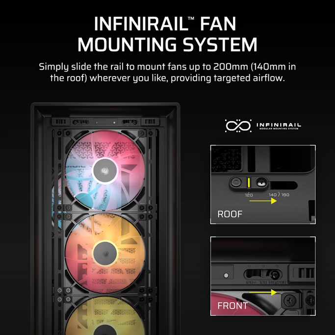 Corsair Midi Tower Frame 5000D RS ARGB, glass window, Black, CC-9011309-WW - Slika 6