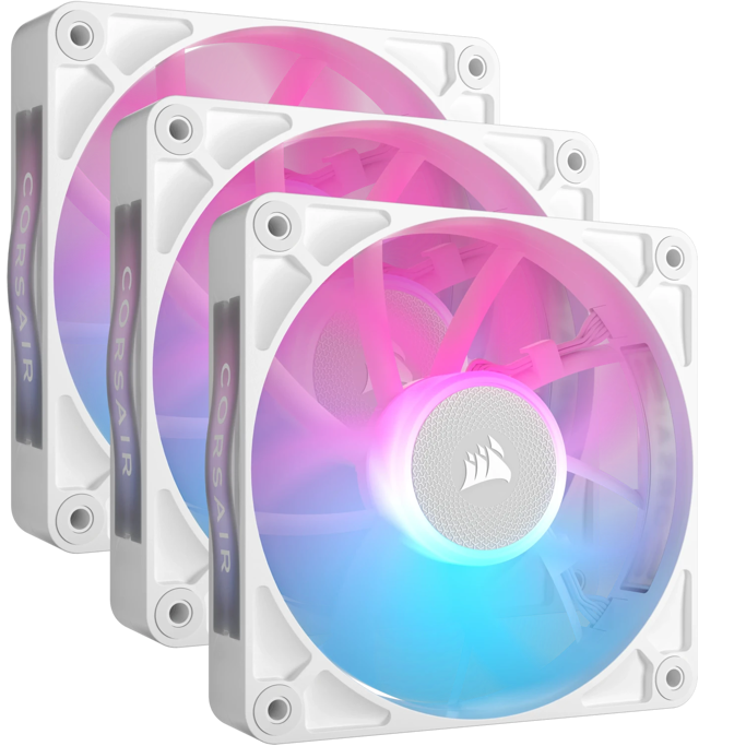 Corsair ventilator 120mm iCUE Link RX120, PWM, RGB, 3-Pack, White, CO-9051022-WW - Slika 1