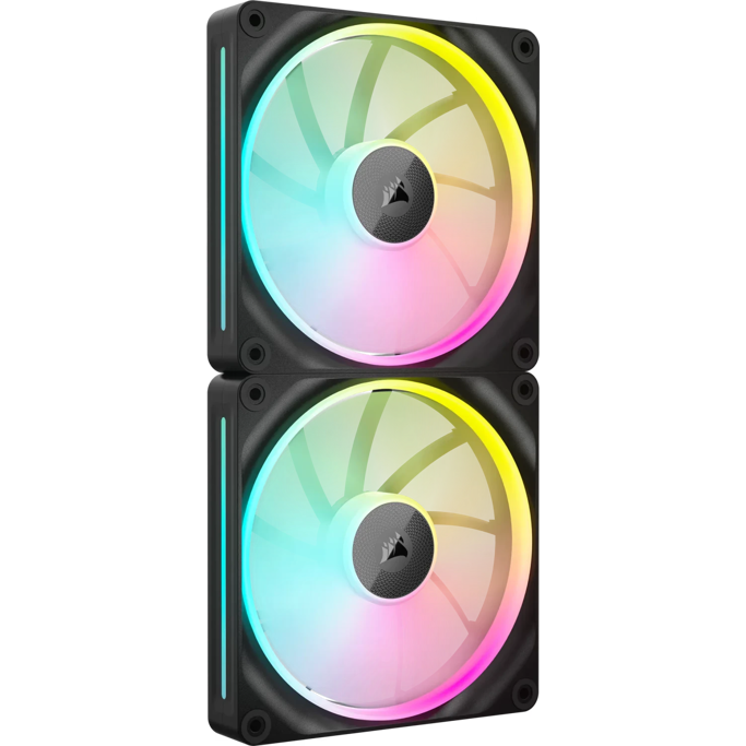 Corsair ventilator 140mm iCUE LX140, PWM, RGB, 2-Pack, Black, CO-9051028-WW - Slika 1