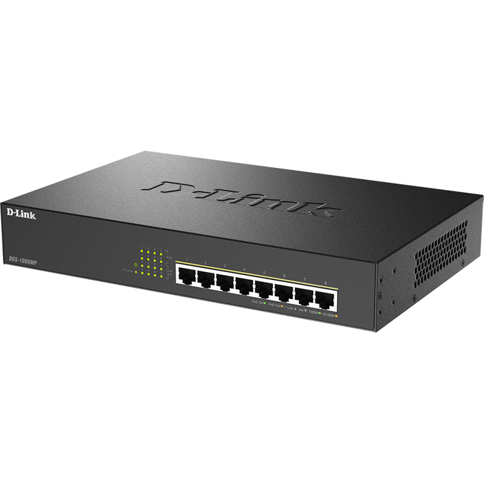 D-Link Switch DGS-1008MP, 8-Port (PoE+), Gigabit Max Switch, Unmaniged, Desktop, Rackmount, DGS-1008MP - Slika 1