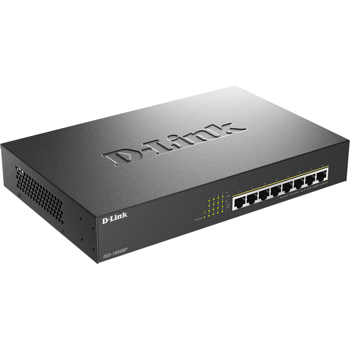 D-Link Switch DGS-1008MP, 8-Port (PoE+), Gigabit Max Switch, Unmaniged, Desktop, Rackmount, DGS-1008MP - Slika 3