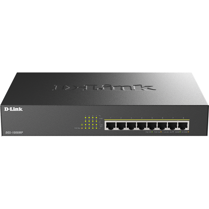 D-Link Switch DGS-1008MP, 8-Port (PoE+), Gigabit Max Switch, Unmaniged, Desktop, Rackmount, DGS-1008MP - Slika 2
