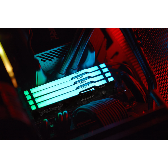 DDR5 128GB (2x64) Kingston, 5600MHz, CL36, Fury Beast Black RGB, Intel XMP/AMD Expo, KF556C36BBEAK2-128 - Slika 3
