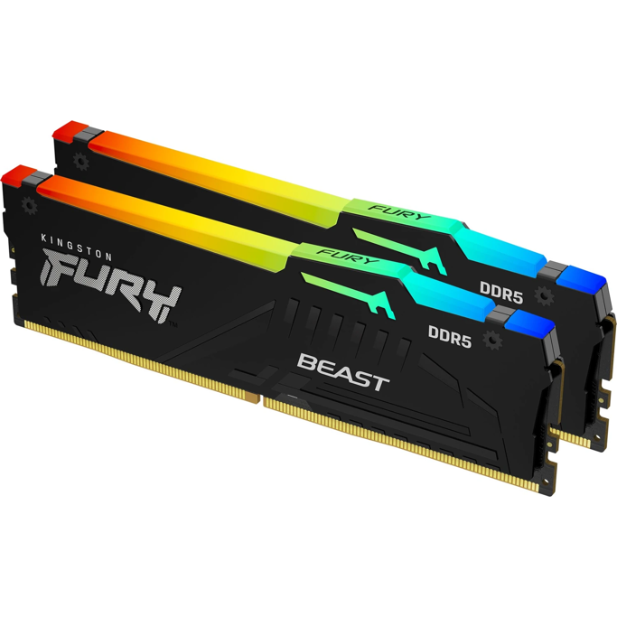 DDR5 128GB (2x64) Kingston, 5600MHz, CL36, Fury Beast Black RGB, Intel XMP/AMD Expo, KF556C36BBEAK2-128 - Slika 2