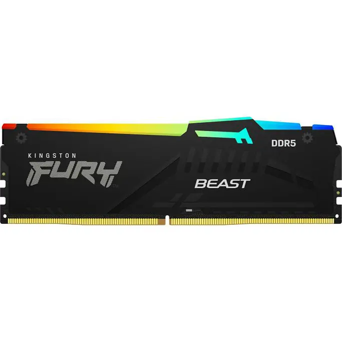 DDR5 16GB (1x16) Kingston, 5600MHz, Fury Beast RGB, Intel XMP 3.0/AMD EXPO, KF556C36BBEA-16 - Slika 1