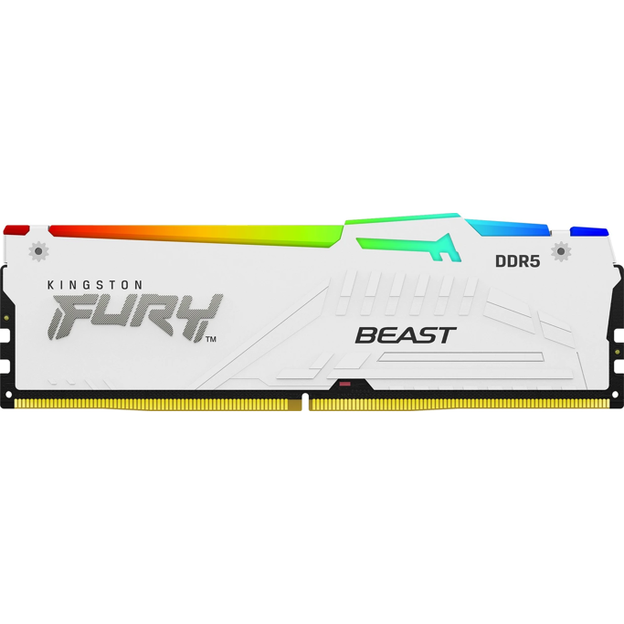 DDR5 16GB (1x16) Kingston, 6000MHz, CL30, AMD Expo/Intel XMP, Fury Beast White RGB, KF560C30BWEA-16 - Slika 1