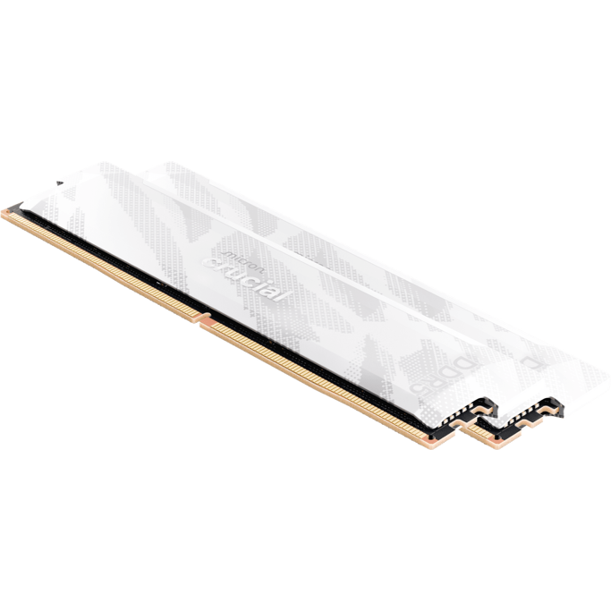 DDR5 32GB (2x16) Crucial, 6400MHz, CL32, Pro OC, White, Intel XMP/AMD Expo, CP2K16G64C32U5W - Slika 1