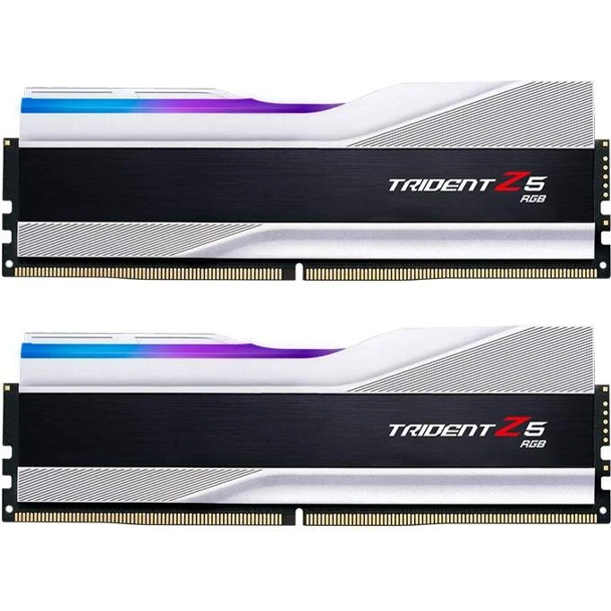 DDR5 32GB (2x16) G.Skill, 6000MHz, CL36, Trident Z5 RGB, Silver, Intel XMP/AMD Expo, F5-6000J3636F16GX2-TZ5RS - Slika 1