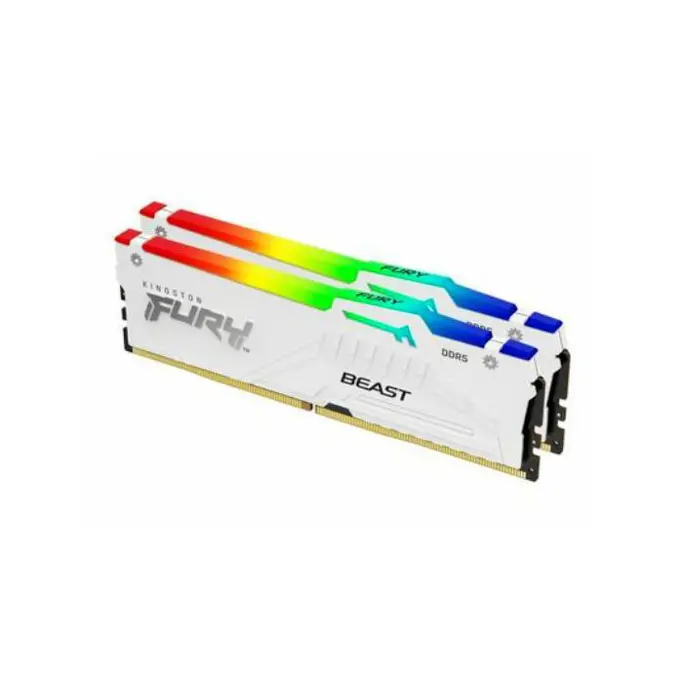 DDR5 32GB (2x16) Kingston, 6400MHz, Fury Beast White RGB, Intel XMP 3.0/AMD EXPO, KF564C32BWEAK2-32 - Slika 1