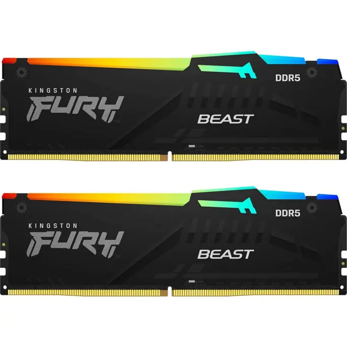 DDR5 64GB (2x32) Kingston, 5600MHz, CL36, Fury Beast RGB, Intel XMP 3.0/AMD EXPO, KF556C36BBEAK2-64 - Slika 2