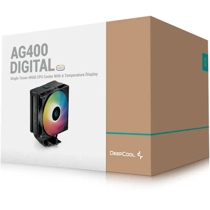 DeepCool cooler AG400 Digital, ARGB, Intel/AMD, 120mm, TDP 220W, Black, R-AG400-BKADMN-G-1 - Slika 5