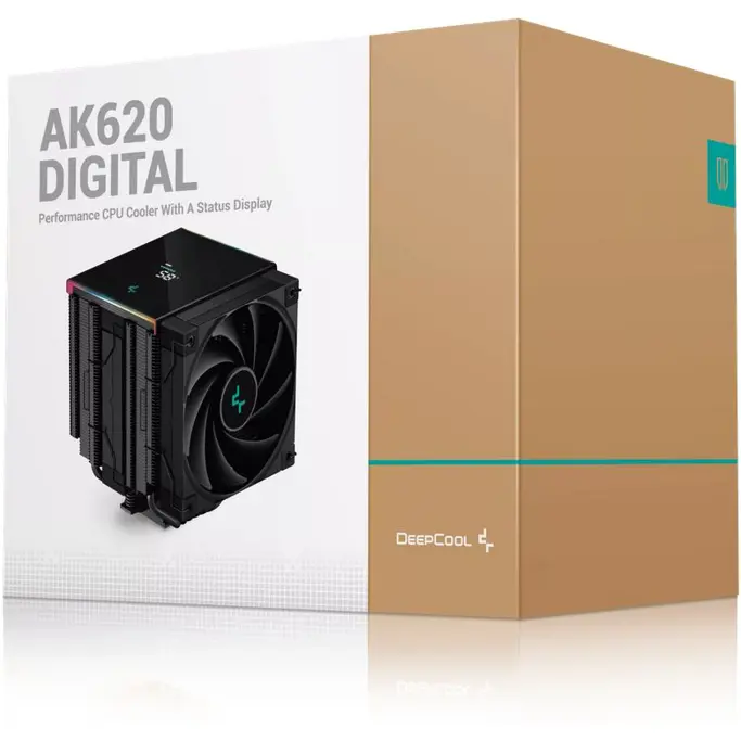 DeepCool cooler AK620 Digital, LCD, ARGB, Intel/AMD, 2x120mm, TDP 260W, Black, R-AK620-BKADMN-G - Slika 4