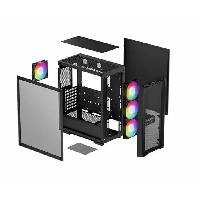 DeepCool Midi Tower CC560 Mesh V2, ATX, ARGB, Tepmered glass, Black, R-CC560-BKAMA4-G-2 - Slika 6