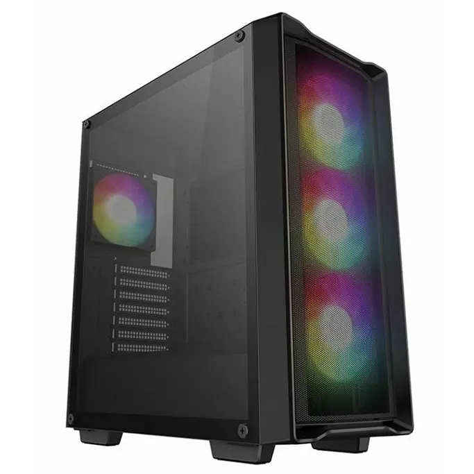 DeepCool Midi Tower CC560 Mesh V2, ATX, ARGB, Tepmered glass, Black, R-CC560-BKAMA4-G-2 - Slika 1