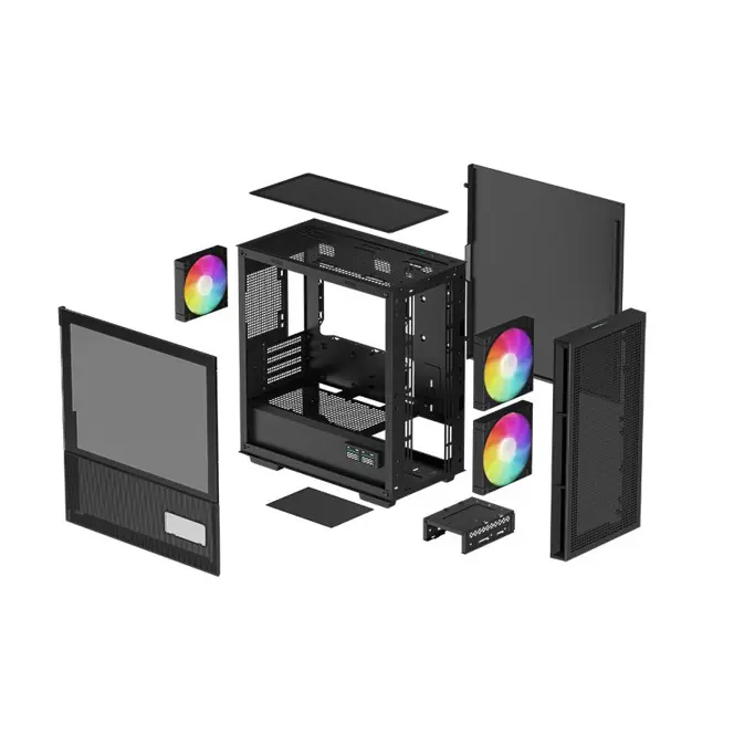 DeepCool Mini Tower CH360 Digital, Micro-ATX, ARGB, LCD, Tempered glass, Black, R-CH360-BKAPE3D-G-1 - Slika 9