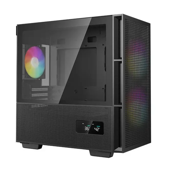 DeepCool Mini Tower CH360 Digital, Micro-ATX, ARGB, LCD, Tempered glass, Black, R-CH360-BKAPE3D-G-1 - Slika 8