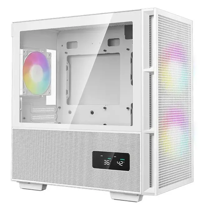DeepCool Mini Tower CH360 Digital WH, Micro-ATX, ARGB, LCD, Tempered glass, White, R-CH360-WHAPE3D-G-1 - Slika 2