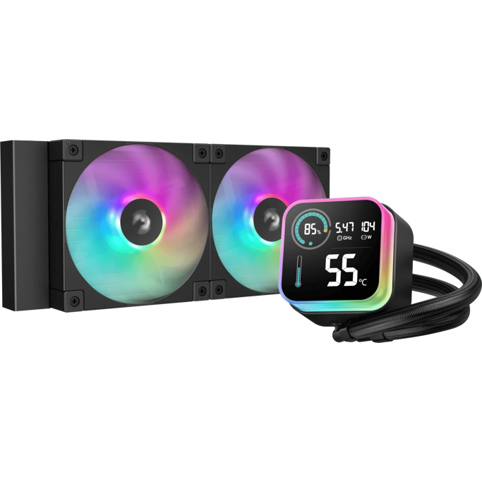 DeepCool vodeno hlađenje LQ240, ARGB, Black, 240mm, LCD, R-LQ240-BKLSMW-G-1 - Slika 1