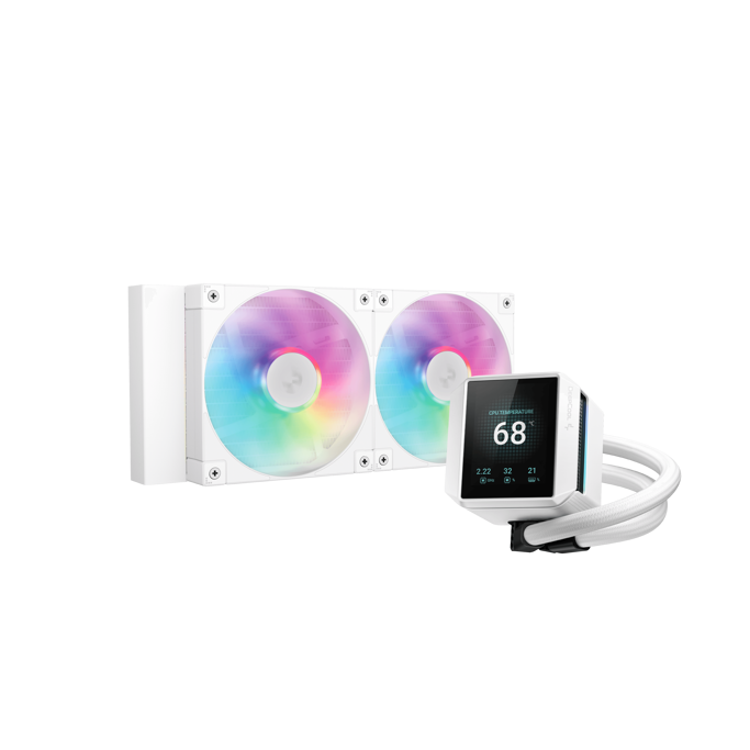 DeepCool vodeno hlađenje MYSTIQUE 240 WH, ARGB, TDP 280W, White, 240mm, LCD, R-LX240-WHDSNMCP-G-1 - Slika 1