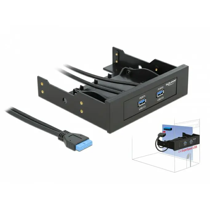 Delock USB 3.0 Front Panel 2-Port, 61896 - Slika 1