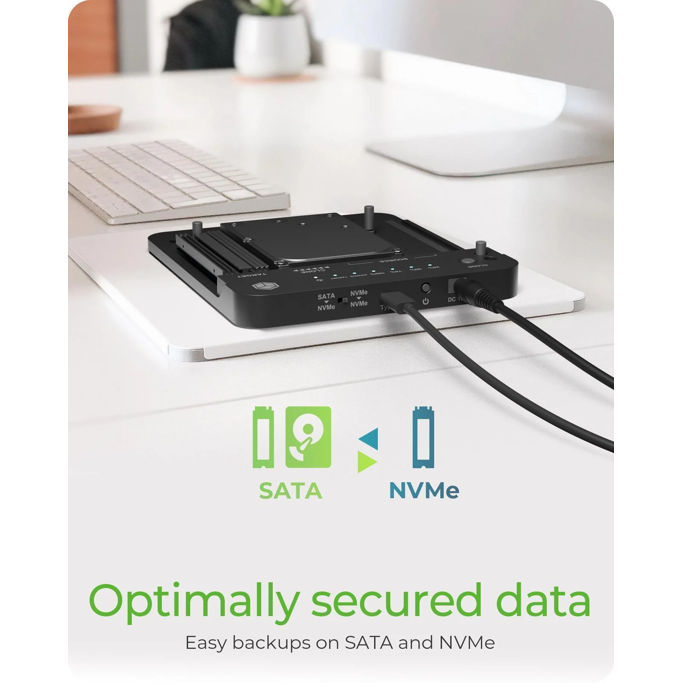 Docking and cloning station Icy Box, 2x M.2 NVMe SSD, 1x 2.5"/3.5" SATA SSD/HDD, USB 3.2 Gen2, USB Type-C, IB-2913MCL-C31 - Slika 4