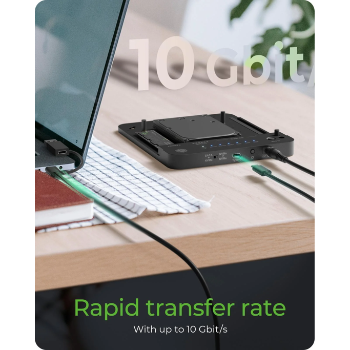 Docking and cloning station Icy Box, 2x M.2 NVMe SSD, 1x 2.5"/3.5" SATA SSD/HDD, USB 3.2 Gen2, USB Type-C, IB-2913MCL-C31 - Slika 7