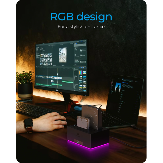 Docking and cloning station Icy Box 2x 2.5"& 3.5" SATA, IB-127CL-U3 - Slika 4