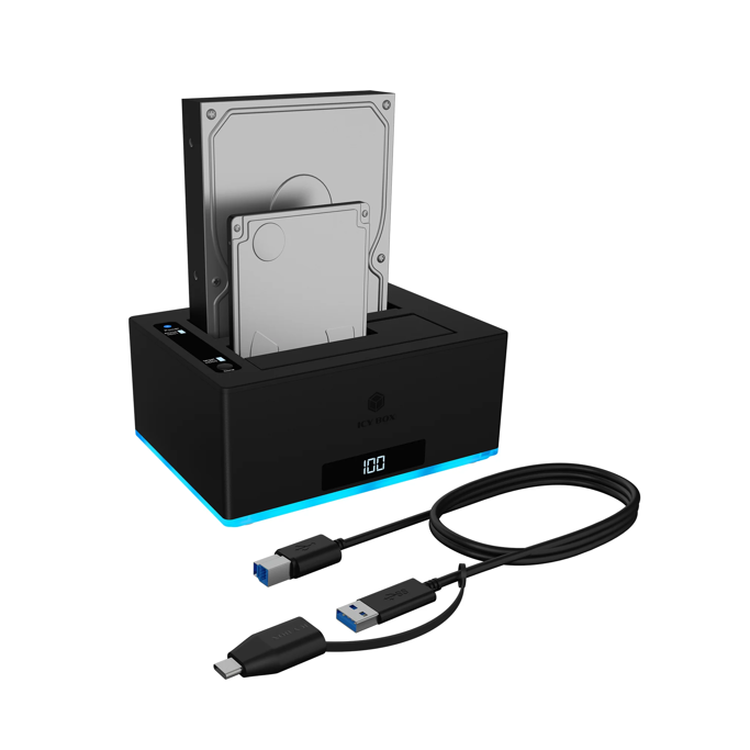 Docking and cloning station Icy Box 2x 2.5"& 3.5" SATA, IB-127CL-U3 - Slika 2