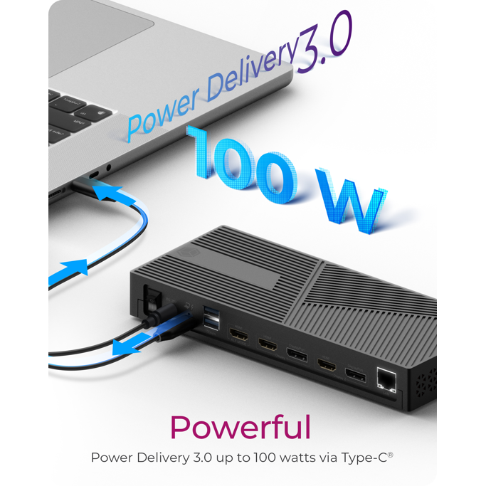 Docking station Icy Box IB-DK2246AC, 11 in 1, 4xUSB-A / 2xUSB-C / 2xHDMI / DisplayPort - Slika 5