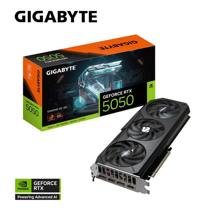 Gigabyte RTX5050 Gaming OC, 8G GDDR6, NVIDIA GeForce, GV-N5050GAMING OC-8GD - Slika 1
