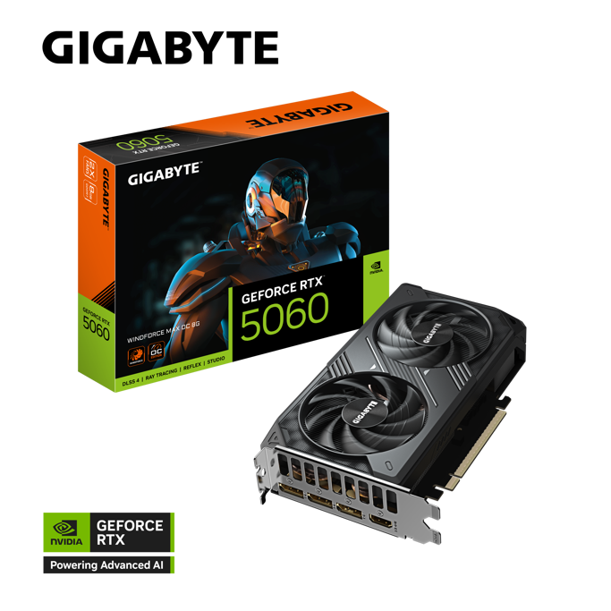 Gigabyte RTX5060 Windforce MAX OC, 8GB GDDR7, NVIDIA GeForce, GV-N5060WF2MAX OC-8GD - Slika 1