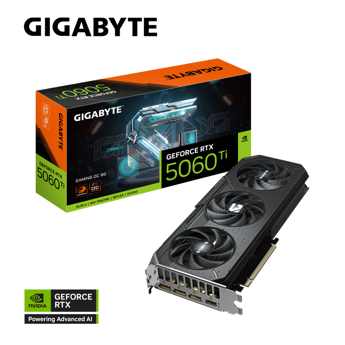 Gigabyte RTX5060Ti Gaming OC, 8GB GDDR7, NVIDIA GeForce, GV-N506TGAMING OC-8GD - Slika 1