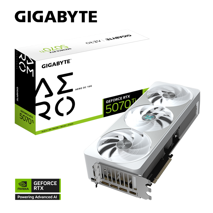 Gigabyte RTX5070Ti Aero OC, 16GB GDDR7, NVIDIA GeForce, GV-N507TAERO OC-16GD - Slika 1