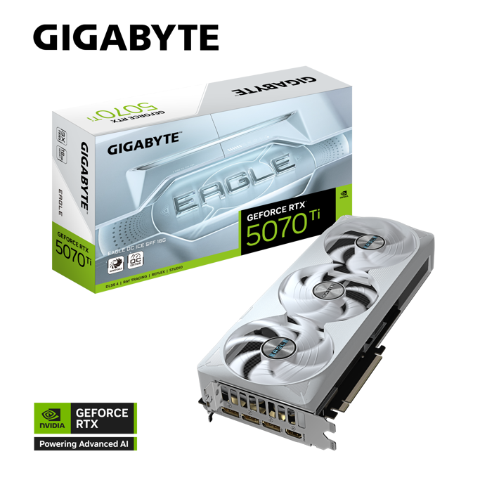Gigabyte RTX5070Ti Eagle OC ICE SFF, 16GB GDDR7, NVIDIA GeForce, GV-N507TEAGLEOC ICE-16GD - Slika 1